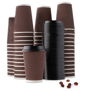 Drinking glass—50 disposable coffee cup insulati