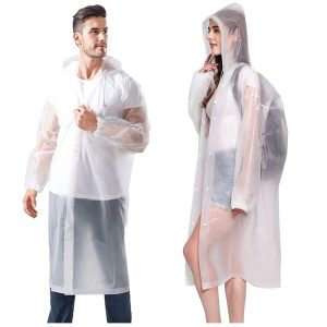 Rain Poncho for Adults, 1 Pack EVA Rain Poncho for