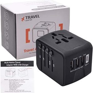 Universal Travel Adapter with 3 USB + 1 Type C Cha