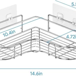 2PCS Corner Shower Caddy Adhesive Bathroom Stainle